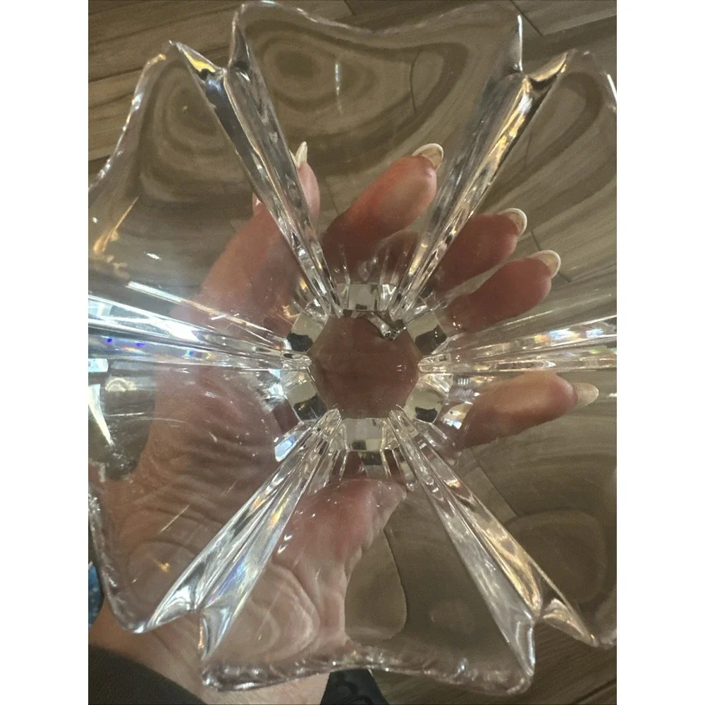 ORREFORS SIGNED BOWL SWEDISH LEAD CRYSTAL LARS HELLSTEN DESIGN ORION Vintage